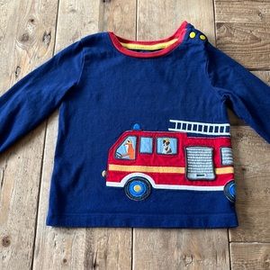 Baby Boden fire truck appliqué shirt